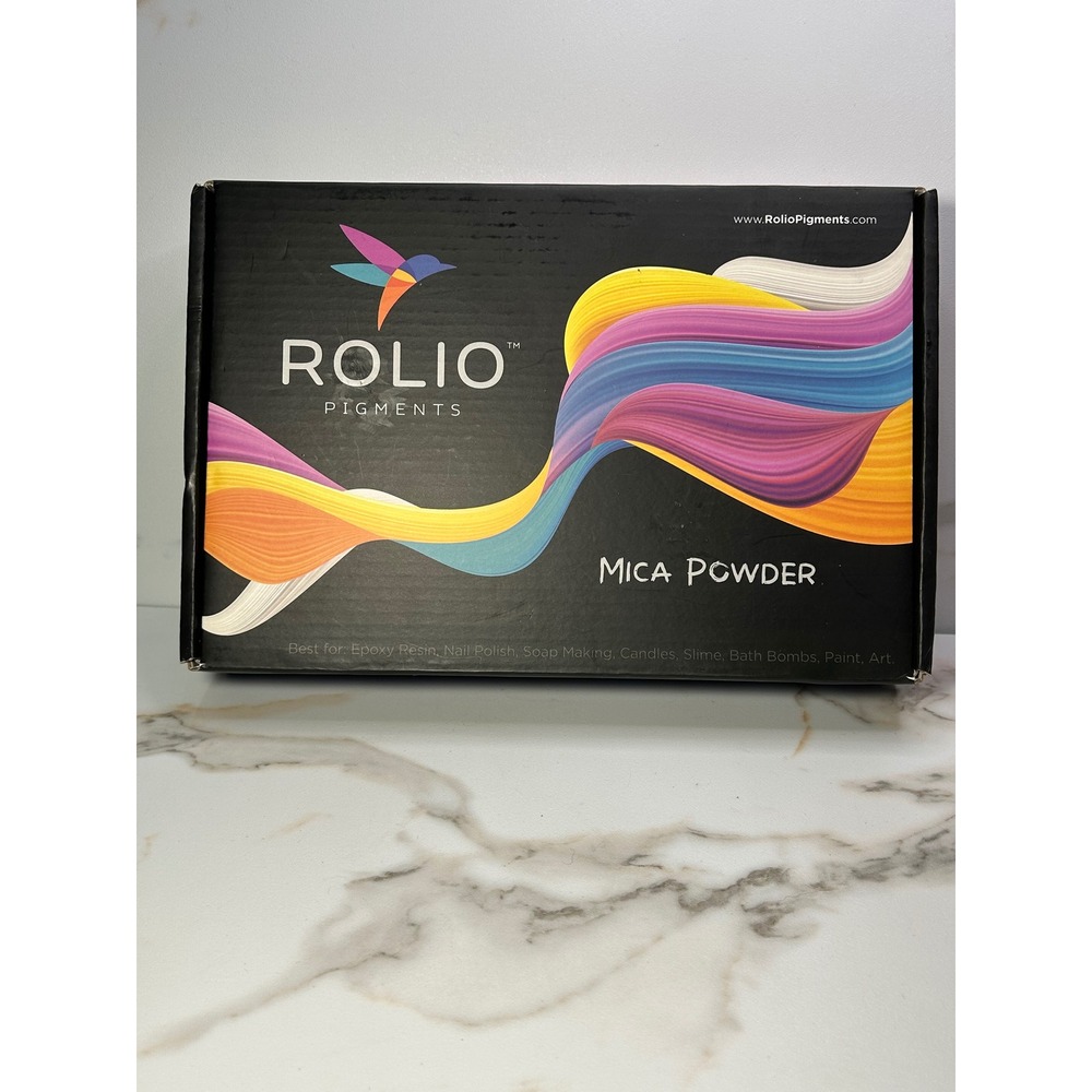 Rolio Pigments Mica Powder Original Set 24 Colors for Epoxy Resin Soap Art